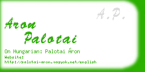 aron palotai business card